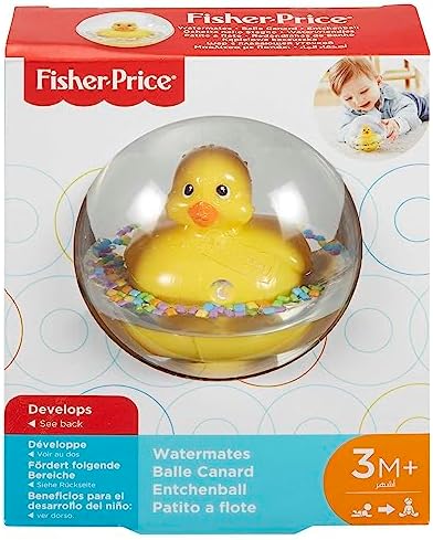 Fisher-Price Wodni przyjaciele Kąpielowa kaczuszka Zabawka aktywizująca do raczkowania dla dzieci od 3 miesiąca, 75676