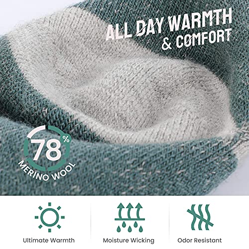 Samsox 2-Pair Merino Wool Ski Socks, Balsam/Oatmeal S/M (Men 6-9 / Women 7-11) #TOP2