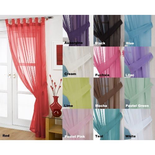 Red Tab Top Curtain Amazon Co Uk