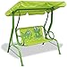 Produktbild Festnight Kinder-Hollywoodschaukel Gartenschaukel Gartenliege Schaukelbank Mit Sonnendach 2-Sitzer Frosch 115 x 75 x 110 cm Grün