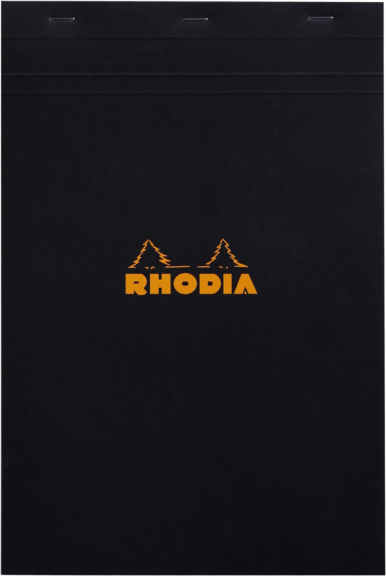 RHODIA 192009C - Stapled Notepad N°19 Black - A4+ - Small Squares - 80 Detachable Sheets - 80G Clairefontaine Paper - Soft, Resistant and Waterproof Coated Card Cover - Basics