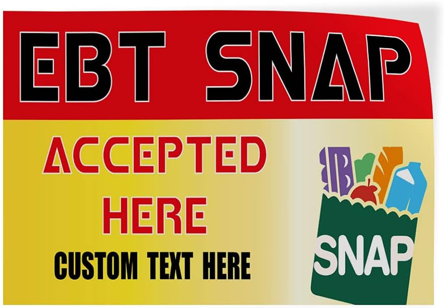 Custom Decal Stickers Multiple Sizes Ebt Snap Accepted Here Advertising Printing Industrial Vinyl Safety Sign Label Buy Here Pay Here Personalized Text Here 7x5Inches