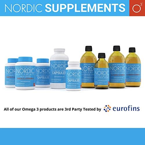 Nordic Supplements High Strength 500ml Omega 3 Fish Oil. Taste Award Winning Lemon Flavoured and Tested