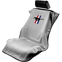 Seat Armour Seat Protector Towel for Mustang Pony Soft Machine Washable Car Seat Cover Towel Easy to Install, Multipurpose Car Seat Towel Gray