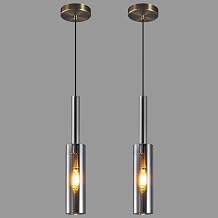 Crystal Pendant Light, Modern Kitchen Light Fixtures Mini Pendant Lights Industrial Pendant Lighting for Kitchen Island Dining Room Bedroom Entryway, Smoky Gray2 Pack