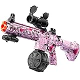 Large Gel Ball Blaster with Drum, Manual & Automatic Dual Mode Splatter Ball Blaster, for Outdoor Activities -Team Game, Pink