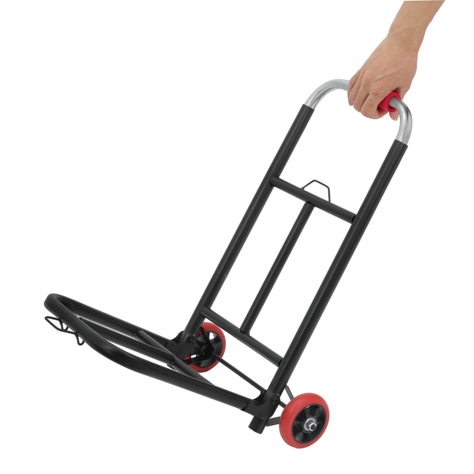 Carrito Plegable Negro de Hierro y PU Asa Ajustable