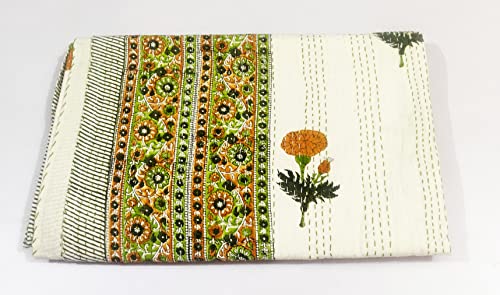 Couette Kantha couverture légère coton pour grand lit