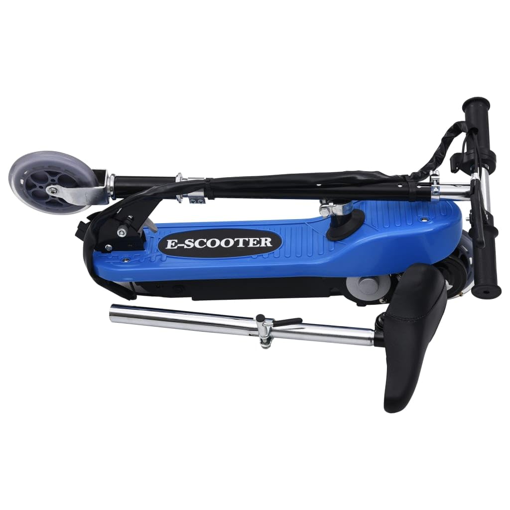 Trottinette électrique avec siège pour enfants 120 W Bleu Pliable avec frein 12 km/h