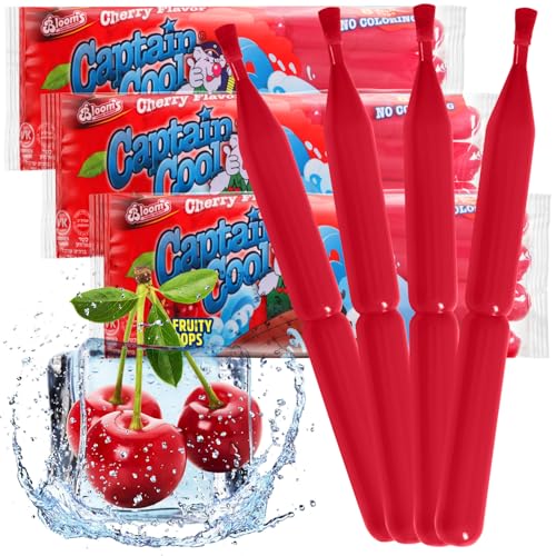Captain Cool Freeze Pops, Delicious and Refreshing Cherry Ice Pops Bulk Pack, Fun Popsicles for All Ages, Perfect for Events and Gatherings, Frozen Pops Loved by Kids