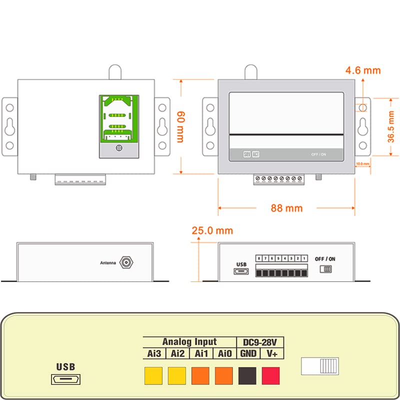 CWT-L4-WIFI 4Ai (4-20mA) Module Wifi Modbus IO