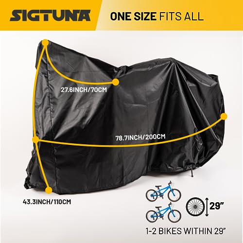 Sigtuna Bike Cover Outdoor Waterproof for 1, 2 or 3 Bikes, Bicycle Covers Rain Sun UV Dust Wind Proof with Lock Hole for Mountain Road Electric Bike (XL) - Thumbnail 5