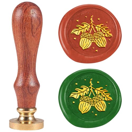 Sceau de cire en laiton gravé gland style vintage relief pour papeterie de prestige