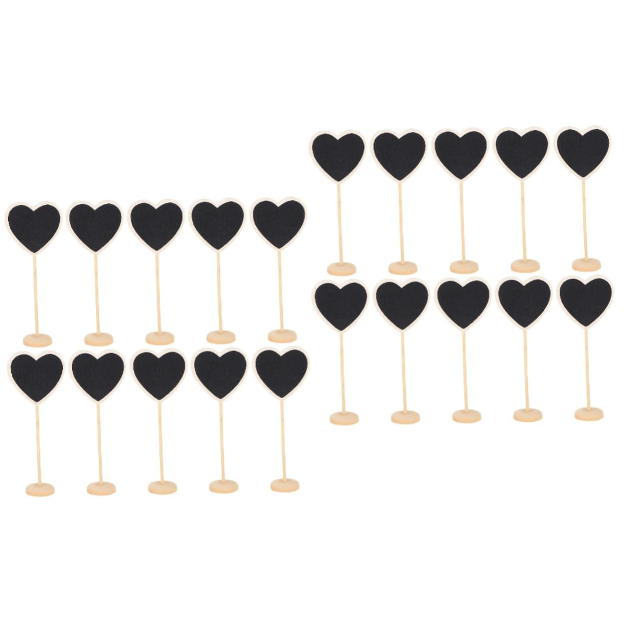 20 Pcs Heart Shaped Mini Chalkboard Signs with Wooden Stand for Table Decoration, Message Boards for Home, Wedding, Restaurant, and Events