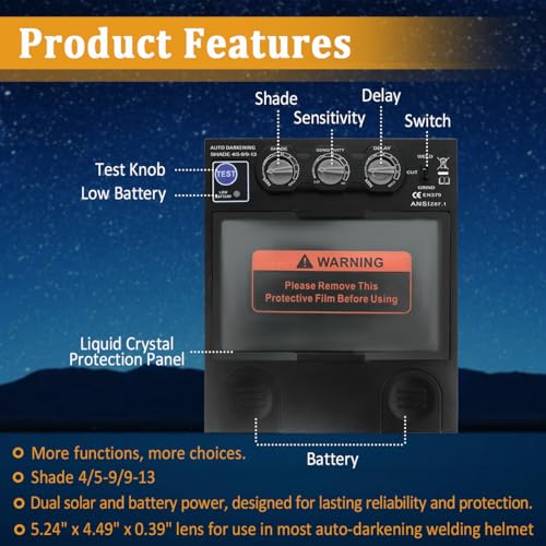 Auto Darkening Lens with 4 Sensors