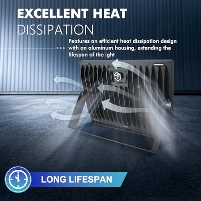 Viugreum 100W LED Flood Lights Outdoor, Waterproof IP65 Work Lights, 110V 10000LM Warm White(3000K), Super Bright Security Floodlights Wall Lights Landscape Lights with US Plug