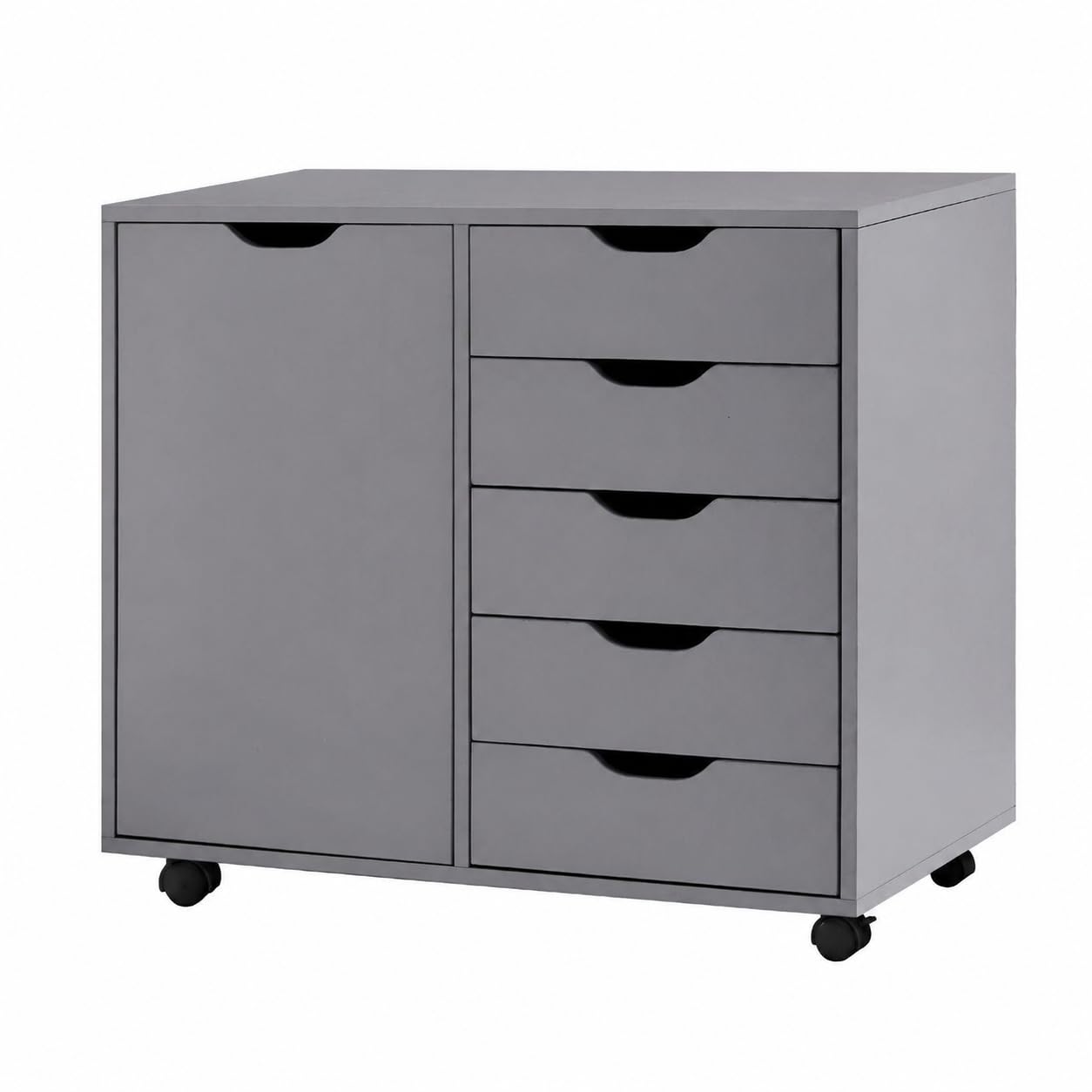 Naomi Home Amy 5-Drawer Rolling Office File Cabinet - Gray