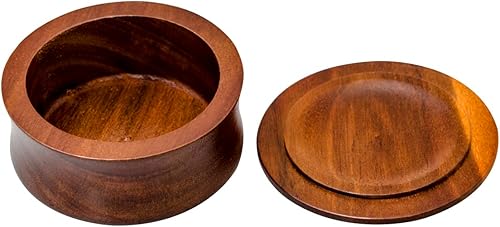 Vista 10 de Grandslam Tazón de madera para afeitar con tapa, jabonera para hombre, fácil de enjabonar, se adapta al afeitado húmedo (madera de roble)