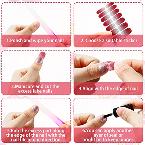 168 Pieces 12 Sheets Gradient Marble Full Nail Stickers Marble Printed Full Wrap Nail Stickers Self Adhesive Nail Decal Strips With Nail File For Women Girls Diy Nail Craft (Exquisite Style) #TOP6