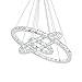 Produktbild SAILUN 72W LED Kristall Design Hängelampe Drei Ringe(: 20cm+40cm+60cm) Deckenlampe Pendelleuchte Kreative Kronleuchter Kaltweiß Lüster (72W Kaltweiß)