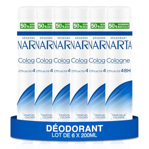 Déodorant Femme NARTA Cologne spray fraicheur 48h anti odeur lot de 6