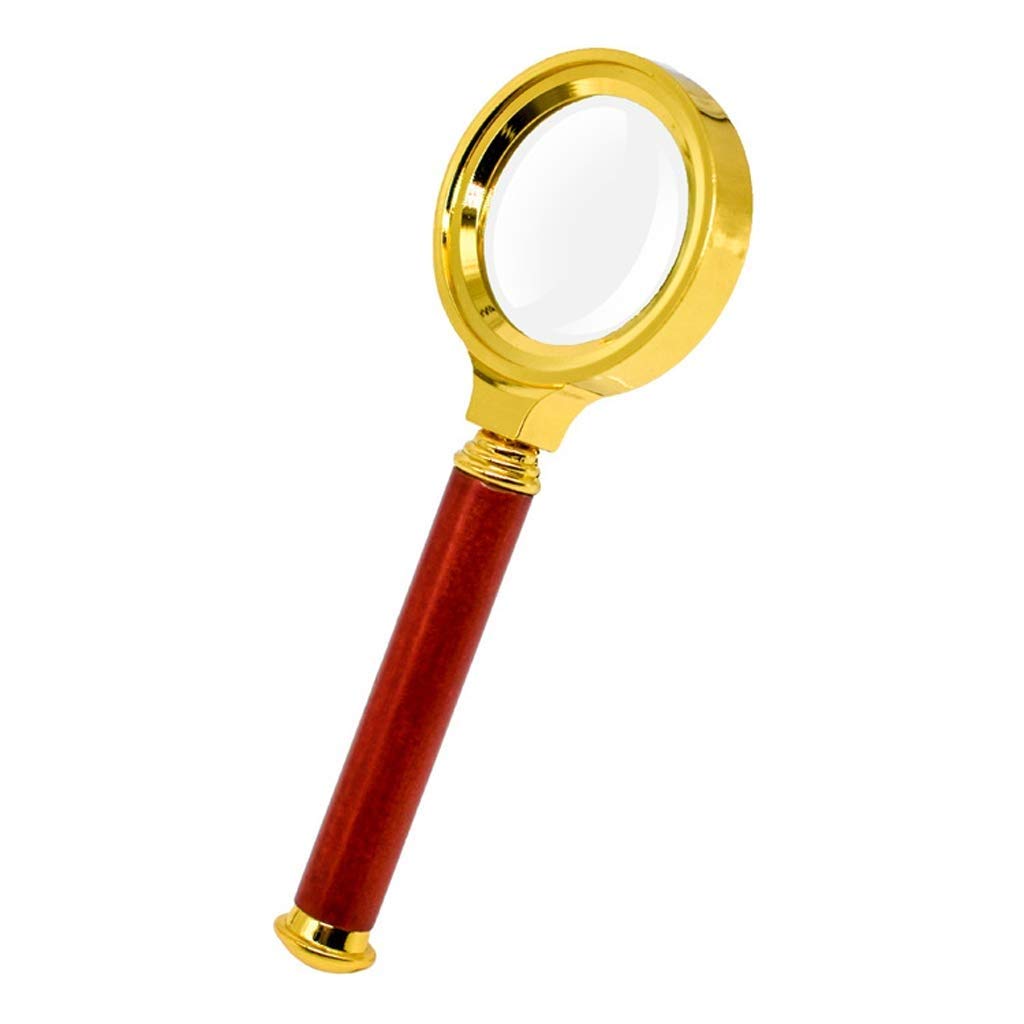 HTTGDGDH Magnifying Glass Red Wood Handle Old Man Reading Magnifying Glass Glass Suitable For Books Newspaper Map Coin Jewelry Hobby Reading Magnifier Marriage Interesting