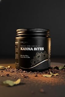 Kanna Bites – Plant-Based Mood Boosting Organic Dark Chocolates | Functional Vegan Snack for Calm, Clarity & Connection | Natural Stress Relief with Kanna | 20 Bites