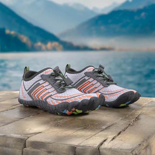 Image of MAYZERO Water Shoes Men Women Swim Surf Shoes Beach Pool Shoes Wide Toe Hiking Aqua Shoes Winter House Slippers