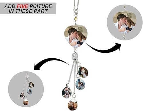 Miniatura 2 de Adornos para colgar en el interior del automóvil, accesorios personalizados para mujeres, hombres, regalo del día de San Valentín para ellaél, marco