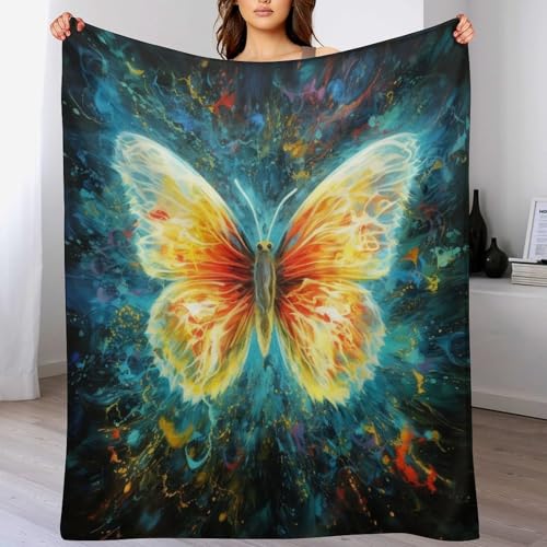 Manta de franela con mariposas de 100x130 cm para sofá 2