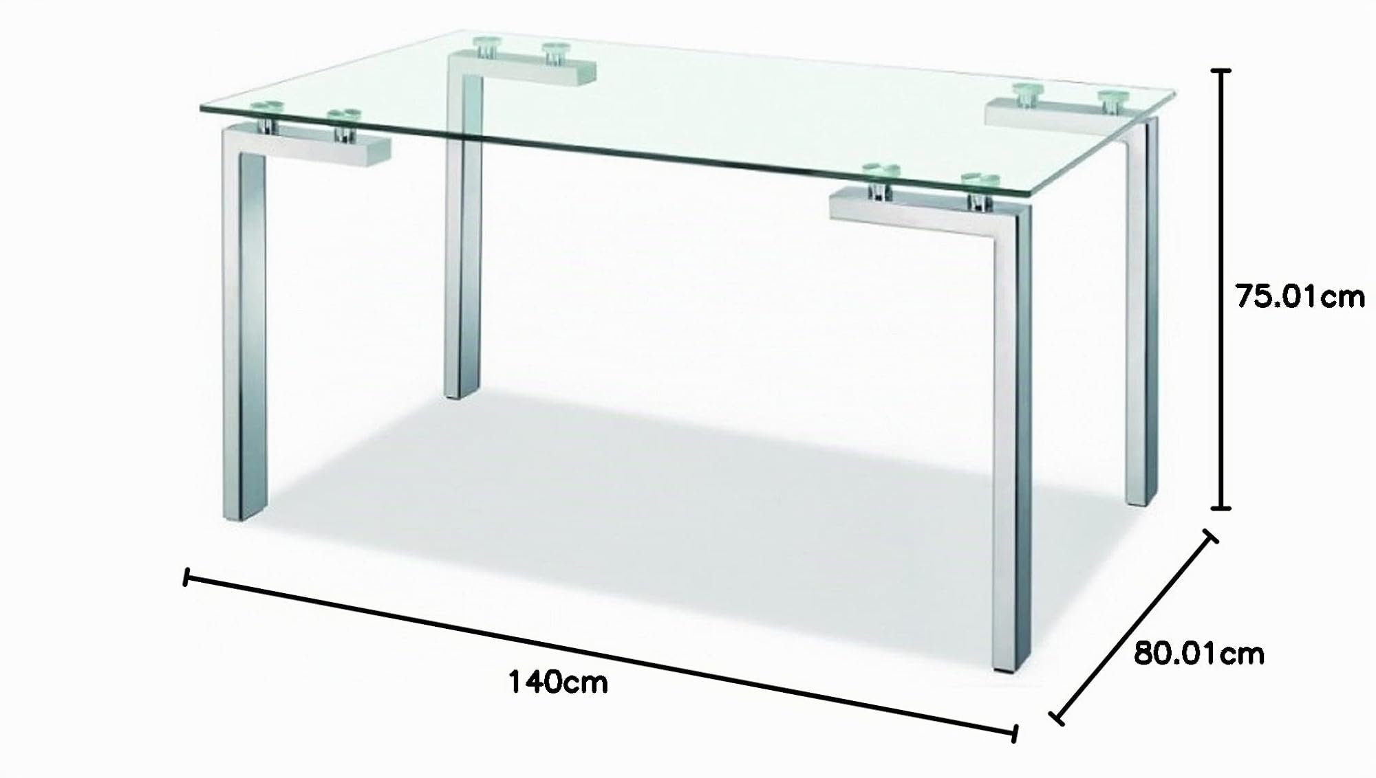 SDM Manhattan Mesa de Diseño, Patas Cromadas, Cristal Templado 10 mm