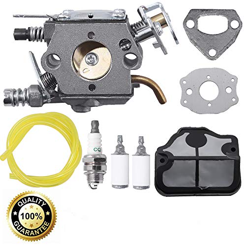 Carburetor W/Air Filter Spark Plug Replacement for Husqvarna 36 41 136 137 137E 141 142 141LE 142E Husky Chainsaw Zama C1Q-W29E Carb Walbro WT-834 WT-657 WT-529 WT-289 WT-285 WT-239 WT-202