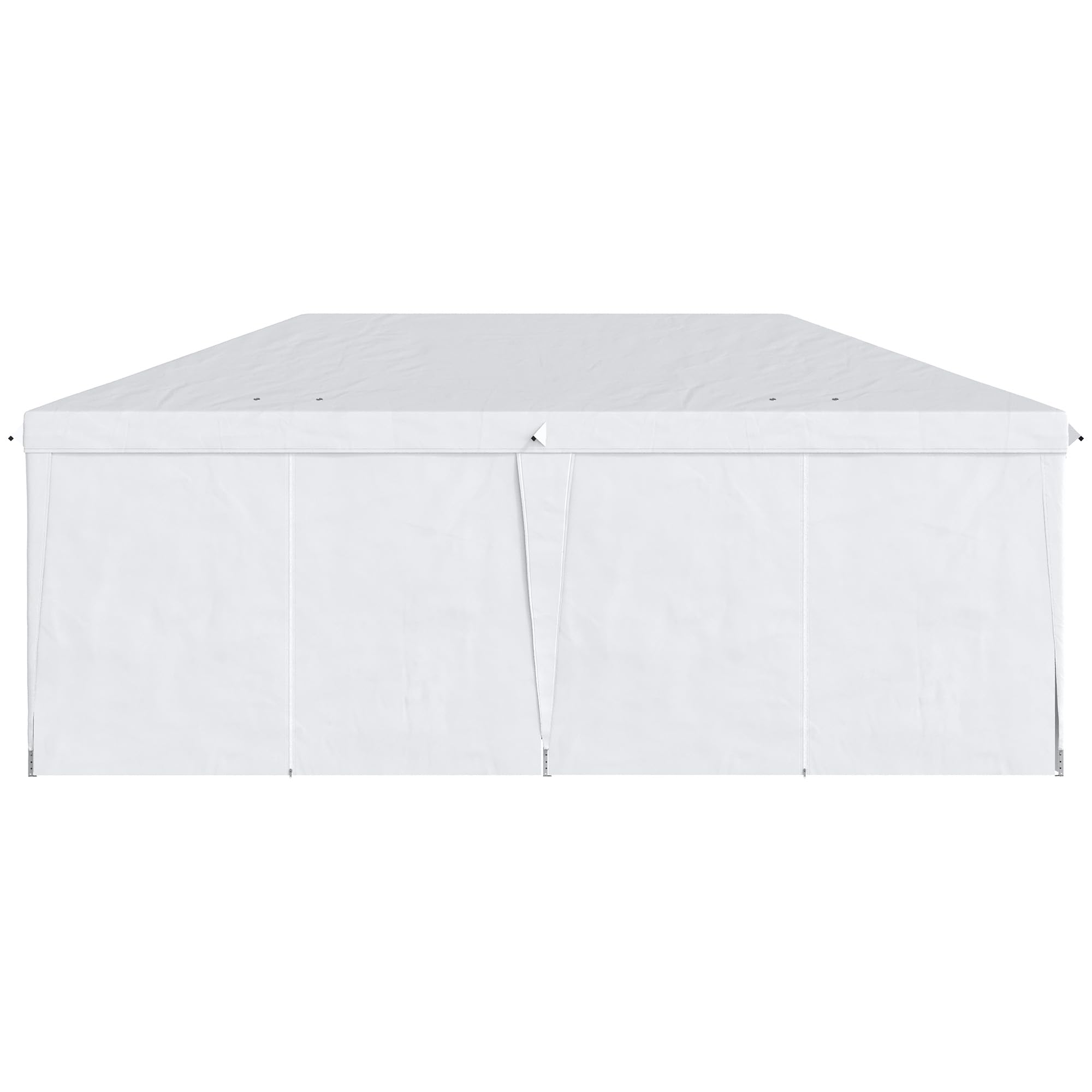 Outsunny Carpa Plegable 6x3x2,7 m con 4 Paneles 4 Ventanas 1 Bolsa Blanco | Cenador de Jardín, Gazebo Plegable, 2 Puertas con Cremallera, Anti-UV Impermeable, para Exterior Terraza Patio Playa