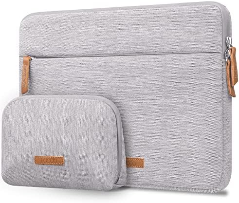 Lacdo 360° Protective Laptop Sleeve Case for 13 inch New MacBook Air M2 A2681 M1 A2337 A2179 2022-2018, 13″ New MacBook Pro M2 M1 A2338 A2289 A2251 2022-2016, 12.9″ iPad Pro with Accessory Bag, Gray