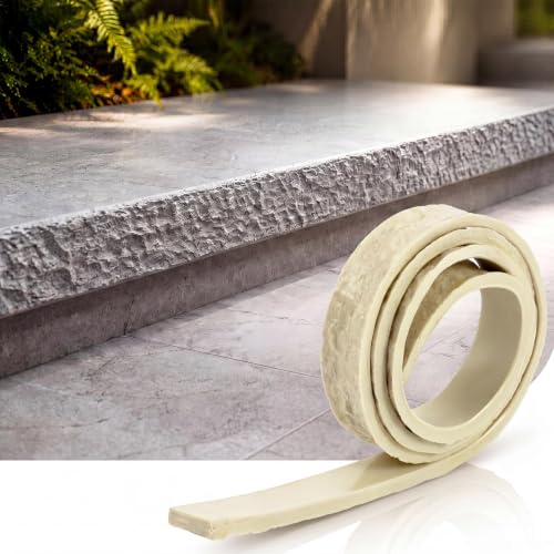 RimCereal Concrete Countertop Edge Form Liner, PU Chiseled Rock Edge Mold for Concrete Countertops, Benches, Steps, Fireplace Surrounds, Outdoor DIY Projects(White,2.17" W X 78.74" L X 0.79" T)