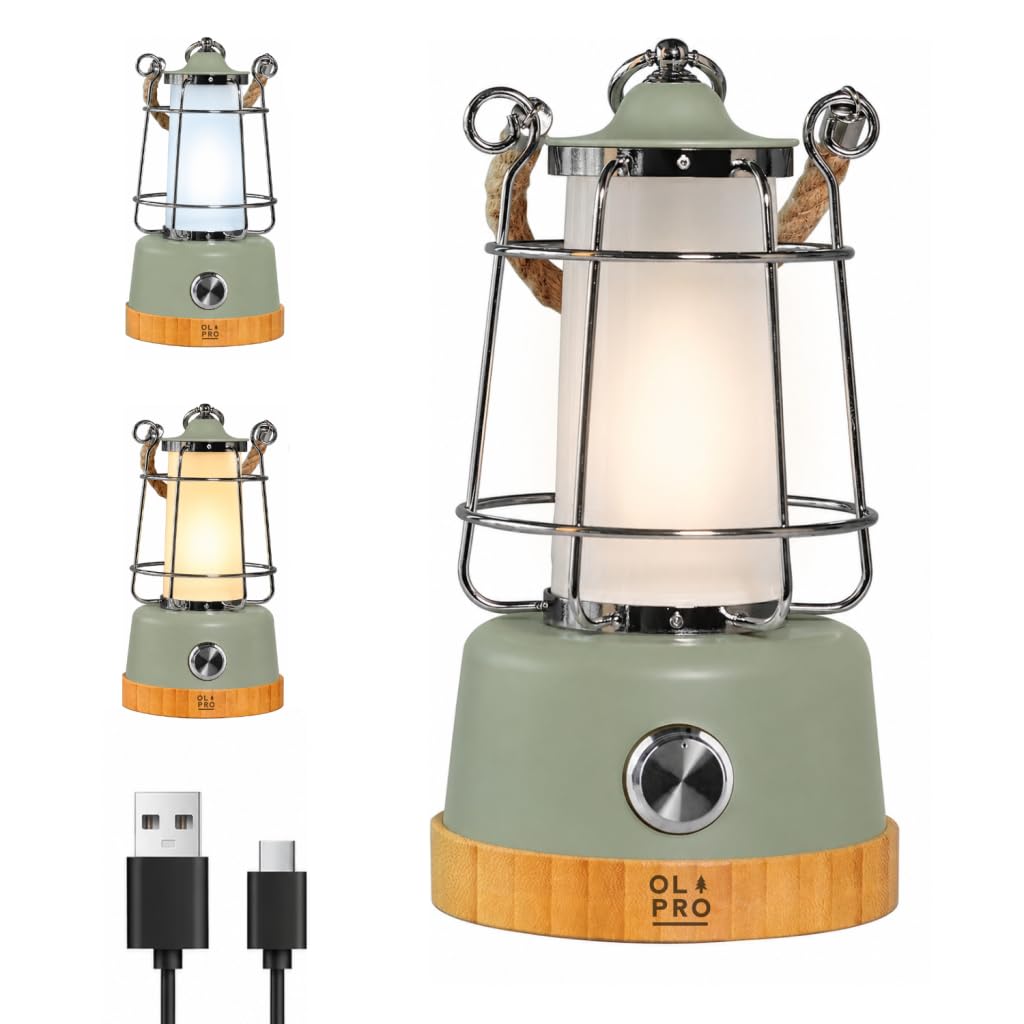 OLPRO Retro Dimmable Lantern - Sage Green