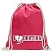 Kiwistar J'aime dériver Fun sac à dos sport sac de remise en forme Gymbag shopping coton avec cordon