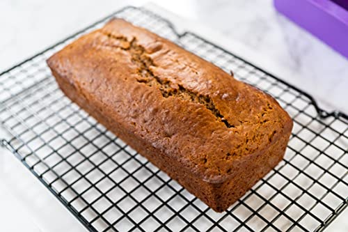 Bakerpan Silicone Loaf Pan For Baking, 9 Inch Cake Mold, Rectangle Shape Bread Pan, Purple - Set Of 2 #TOP4