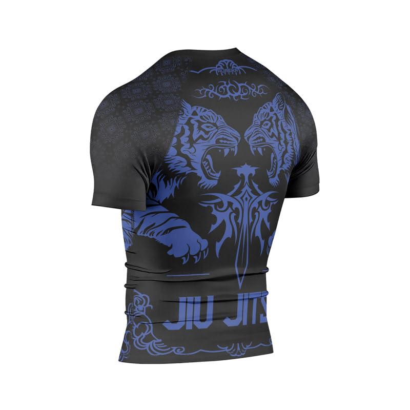 Tiger MMA Rash Guard – Short Sleeve Compression Shirt for Jiu Jitsu BJJ Grappling & No-Gi Training4