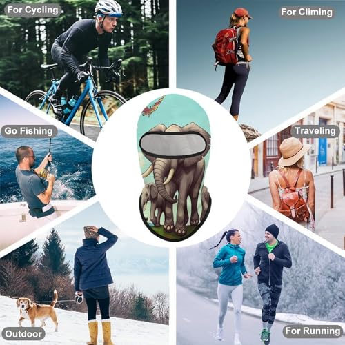Balaclava para Hombre, Máscara de Esquí Elefantes, Máscara Facial de Invierno para Ciclismo miniatura 6