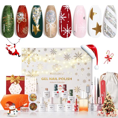 modelones 2025 Christmas 12 Days Advent Calendar Gel Nail Polish