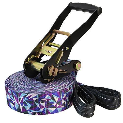 Slackline de 15 metros para niños y principiantes con protector de árbol 2