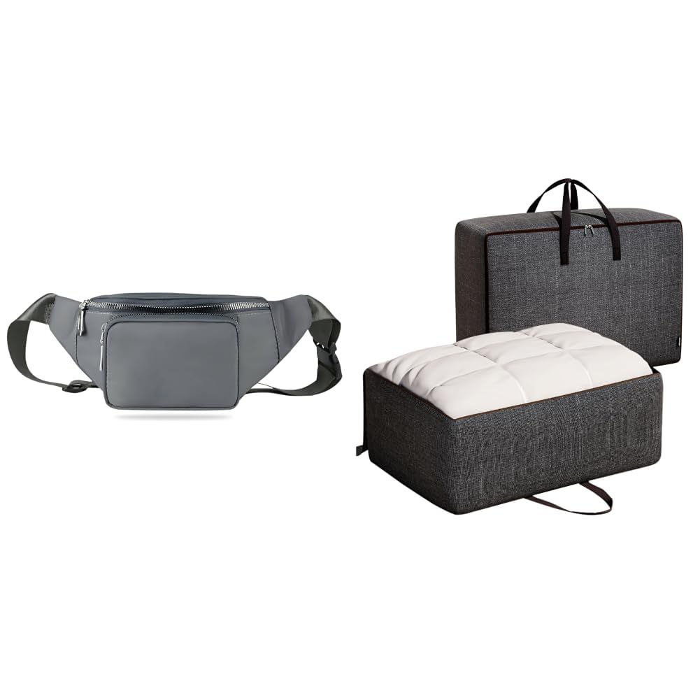 Premium Unisex Waist Bag for Men and Women - Stylish Fanny Pack, Chest Bag, Travel Money + Storage Bag for Clothes, Cloth Organiser for Storage, Under Bed Storage Bag, Wardrobe Bags-image-23