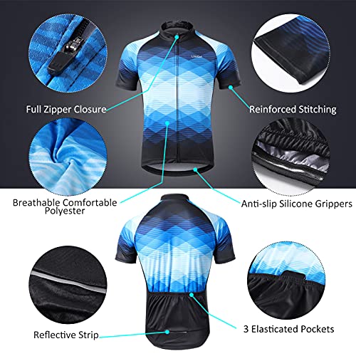 Camisa de manga curta respirável masculina de ciclismo masculina e shorts acolchoados MTB bicicleta