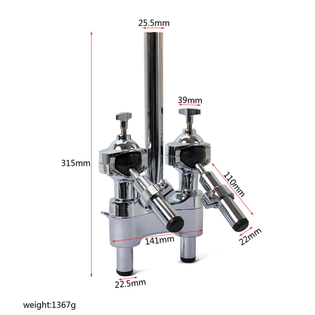 ibasenice Soporte Para Tom De Batería De Doble Tubo Montaje Para Tom De Batería Para Jazz Tubo De Soporte Del Práctica Estudio o Escenario