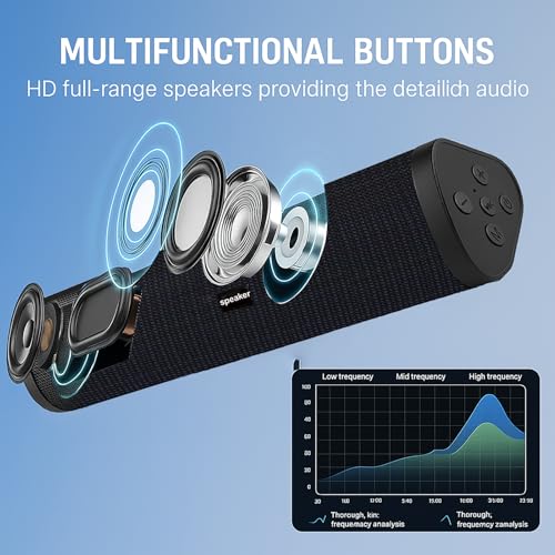 YUIOXDGL Portable Bluetooth Speaker Home Wireless Sound Bar, Home Theater Speaker System Compatible for PC, Laptop, Smartphones (Black) - image 5