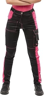 Damen Arbeitshose komplett Stretch für Frauen Bundhose mit Kniepolstertaschen Schwarz Grau Weiß Pink