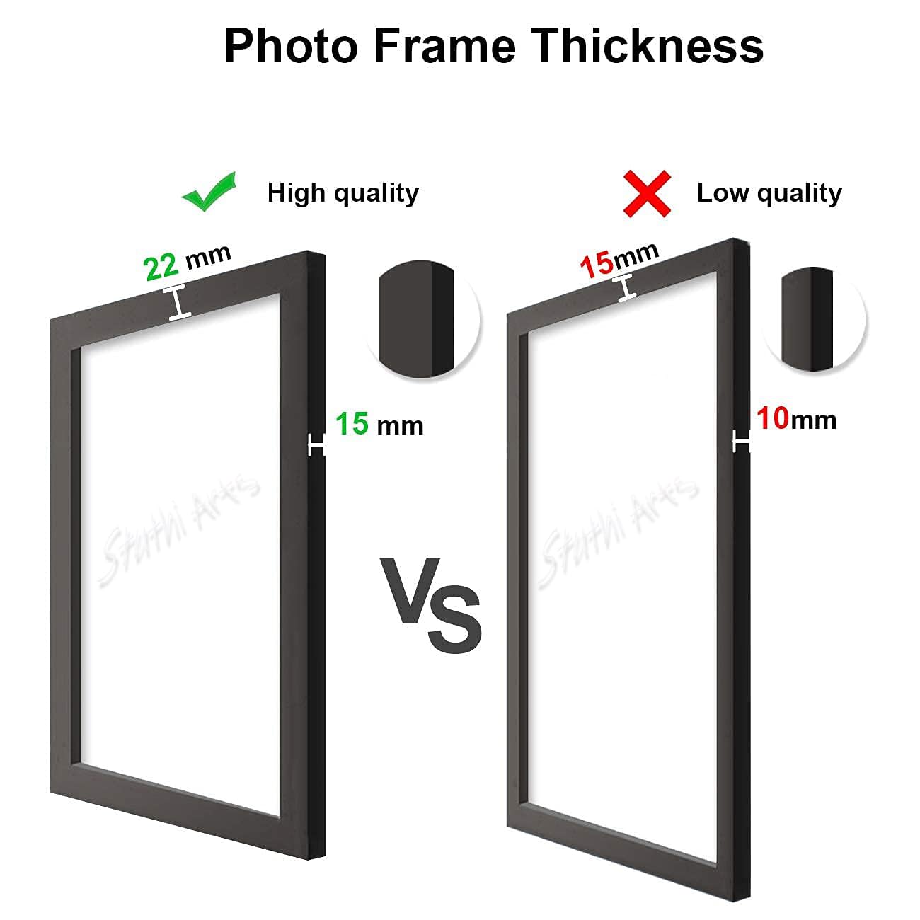 Stuthi Arts A4 Size Wood Wall MDF Photo Frame (Black,6 Photos, Documents) 2
