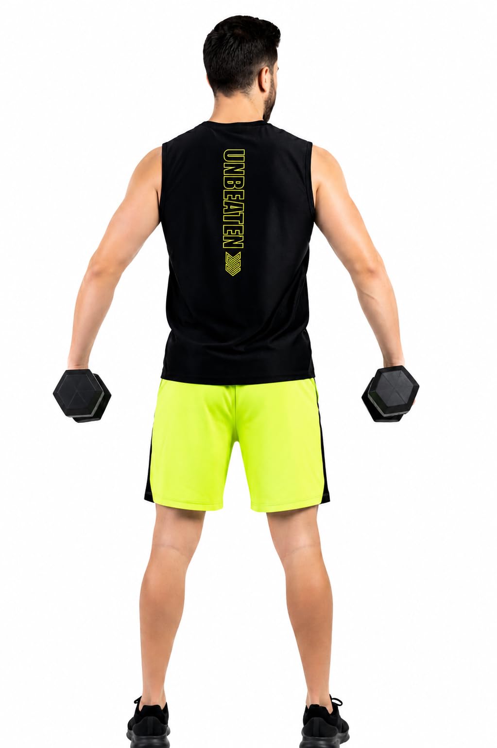 Men's Sleeveless Gym Vest Singlet | Black | 100% Polyster Jacquard Breathable Workout Tank Top | Quick Dry Sports Vest for Gym, Running, Training-image-8