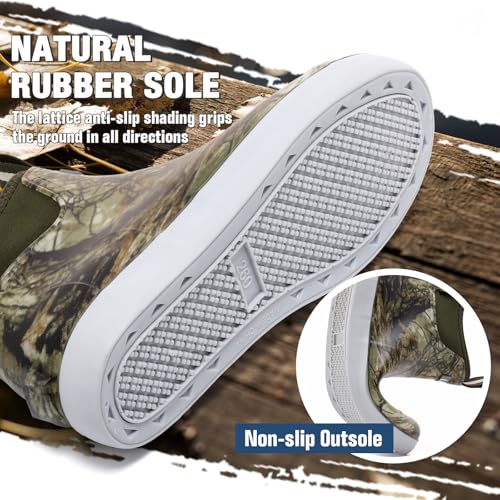 Image of Rain Boots for Men, Waterproof Ankle Mens Deck Boots Anti-Slip Comfort Rubber Boots Chelsea Garden Shoes for Yard Fishing Outdoor Work
